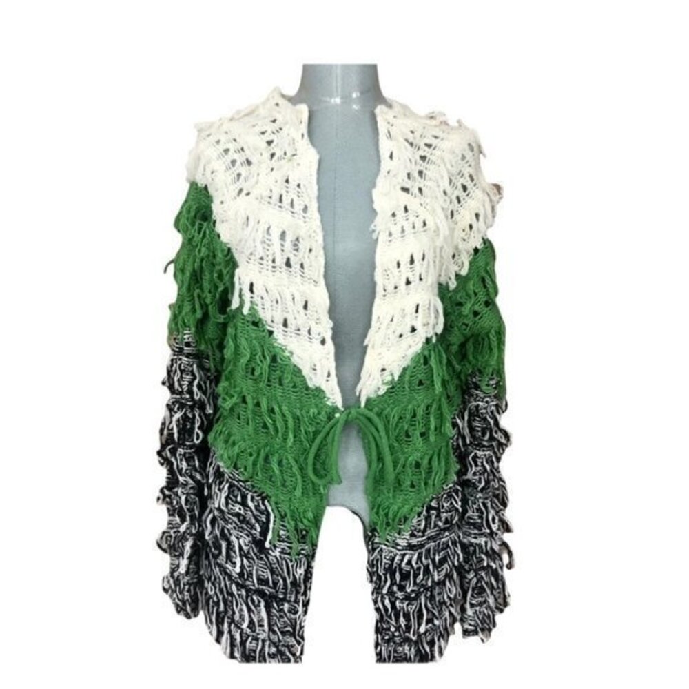 Do and Be women color block crochet cardigan size S